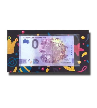 Anniversary 0 Euro Souvenir Banknote Carnival De Tenerife Spain VEEY 2021-1 Official Folder