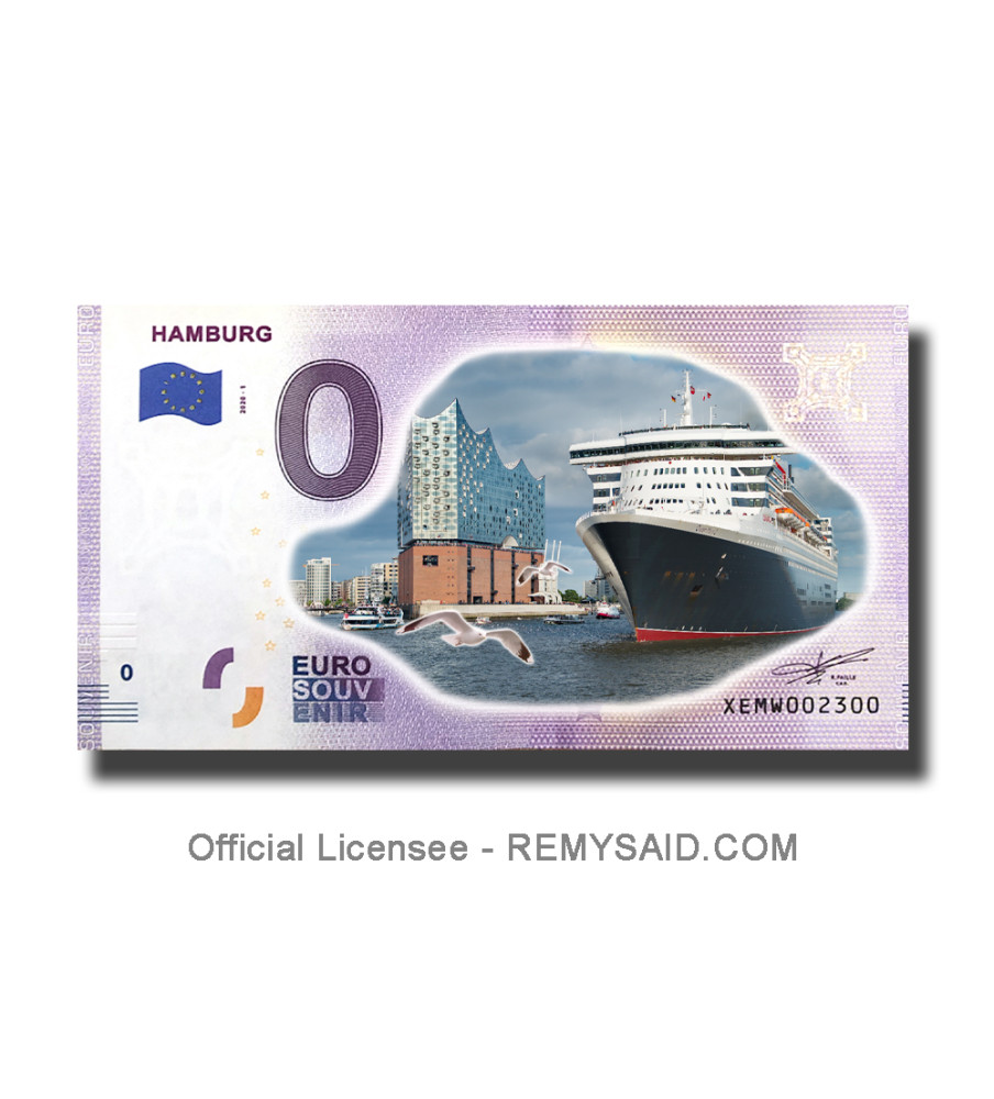 0 Euro Souvenir Banknote Hamburg Colour Germany XEMW 2020-1