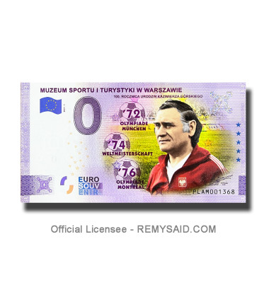 0 Euro Souvenir Banknote Muzeum Sporty I Turystyki W Warszawie Colour Poland PLAM 2021-1