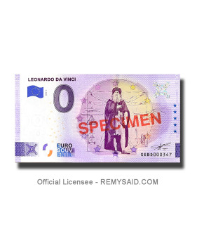 0 Euro Souvenir Banknote Leonardo Da Vinci SPECIMEN Italy SEBD 2022-2