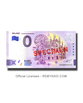 0 Euro Souvenir Banknote Milano Il Duomo SPECIMEN Italy SEDW 2022-1