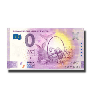 0 Euro Souvenir Banknote Buona Pasqua Happy Easter Italy SEDY 2022-1