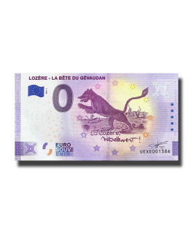 0 Euro Souvenir Banknote Lozere La Bete Du Gevaudan France UEXE 2022-1