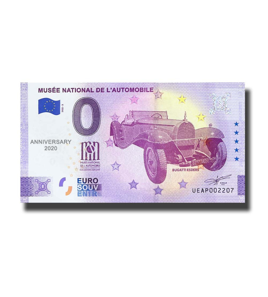 Anniversary 0 Euro Souvenir Banknote Musee National De L'Automobile France UEAP 2022-3