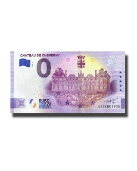 0 Euro Souvenir Banknote Chateau De Cheverny France UEEK 2022-3