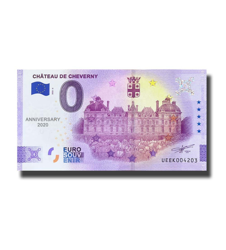 Anniversary 0 Euro Souvenir Banknote Chateau De Cheverny France UEEK 2022-3