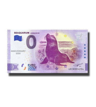 Anniversary 0 Euro Souvenir Banknote Seaquarium France UECR 2022-4