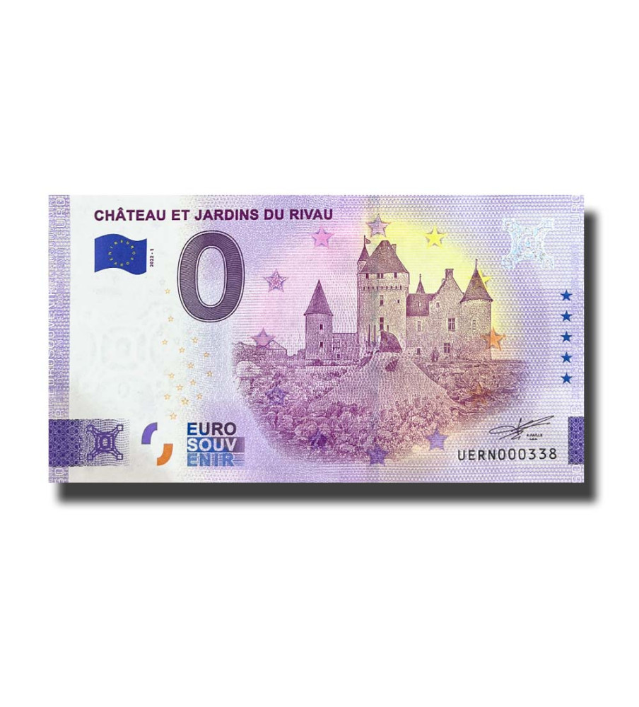0 Euro Souvenir Banknote Chateau Et Jardins Du Rivau France UERN 2022-1