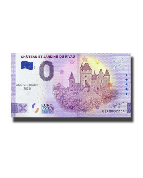 Anniversary 0 Euro Souvenir Banknote Chateau Et Jardins Du Rivau France UERN 2022-1