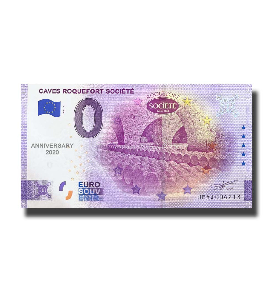 Anniversary 0 Euro Souvenir Banknote Caves Roquefort Societe France UEYJ 2022-1