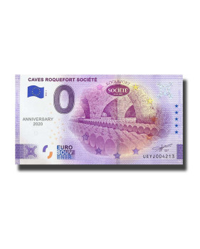 Anniversary 0 Euro Souvenir Banknote Caves Roquefort Societe France UEYJ 2022-1