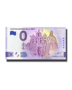 0 Euro Souvenir Banknote Saintes Marie De La Mer France UEMM 2022-3