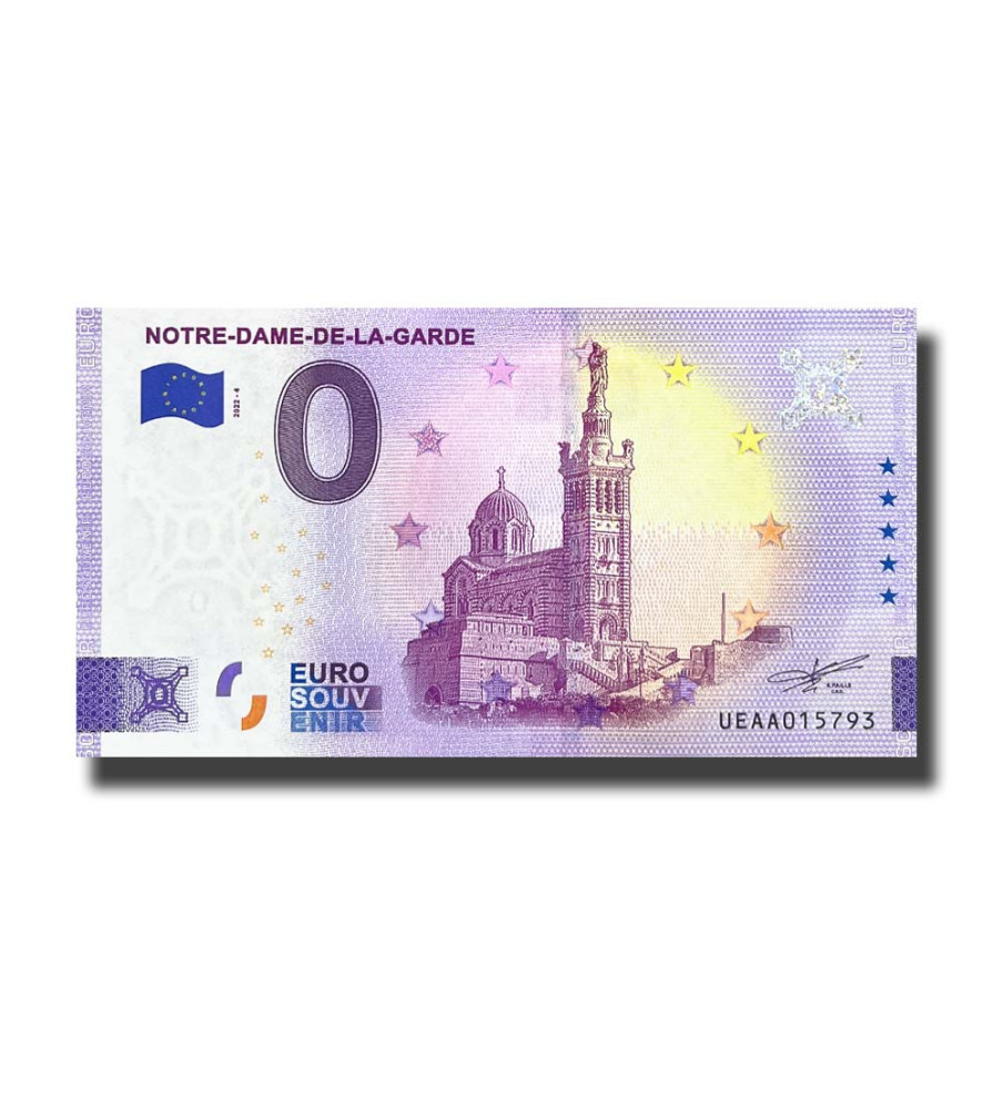 0 Euro Souvenir Banknote Notre Dame De La Garde France UEAA 2022-4