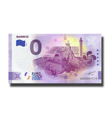 0 Euro Souvenir Banknote Biarritz France UEEU 2022-5
