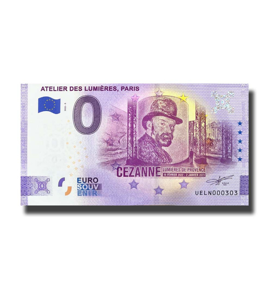 0 Euro Souvenir Banknote Atelier Des Lumieres Paris France UELN 2022-5