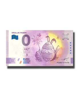 0 Euro Souvenir Banknote Vrolijk Pasen Netherlands PEBQ 2022-1