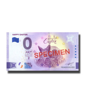 0 Euro Souvenir Banknote Happy Easter SPECIMEN Malta FEAS 2022-1