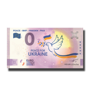 0 Euro Souvenir Banknote Peace for Ukraine Colour Germany XEUA 2022-1