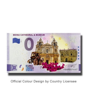 0 Euro Souvenir Banknote Mdina Cathedral & Museum Colour Malta FEAP 2022-1