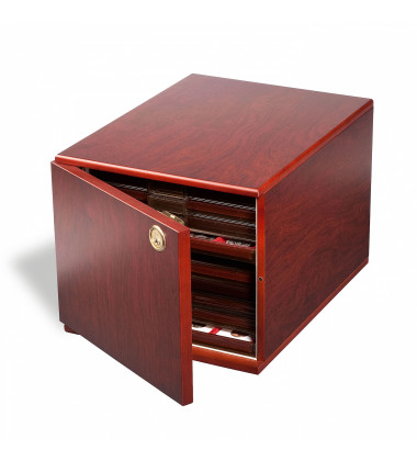 Leuchtturm Coin Box Cabinet For 10 Standard Coin Boxes, Mahogany Wood