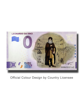 0 Euro Souvenir Banknote Leonardo Da Vinci Colour Italy SEBD 2022-2