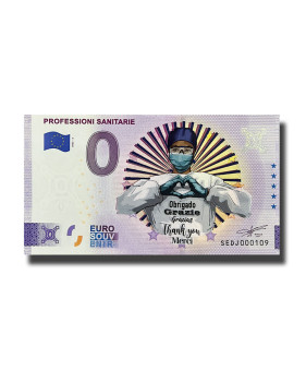 0 Euro Souvenir Banknote Professioni Sanitarie Colour Italy SEDJ 2022-2