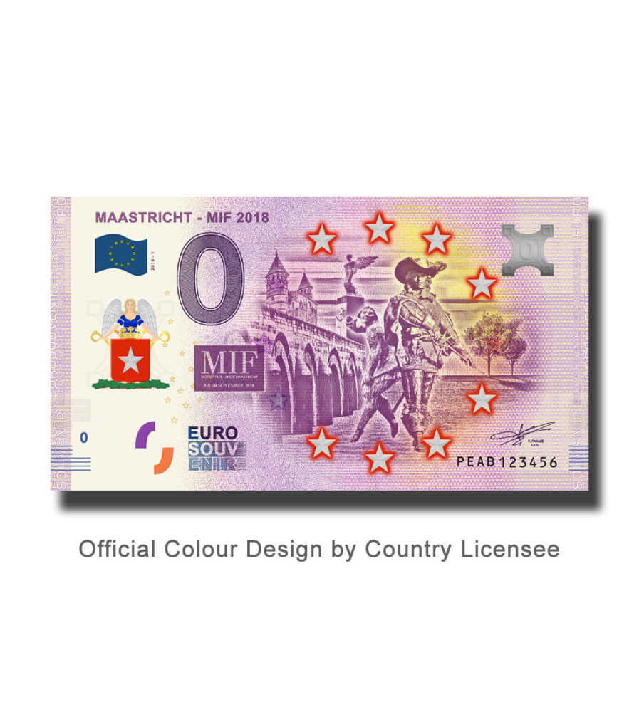 0 Euro Souvenir Banknote Maastricht MIF 2018 Colour Netherlands PEAB 2018-1 0 Euro Souvenir Banknote Maastricht MIF 2018 Colour Netherlands PEAB 2018-1