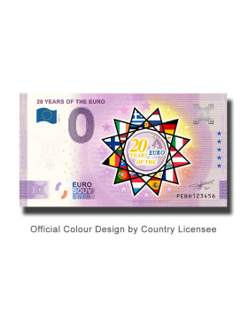 0 Euro Souvenir Banknote 20 Years of the Euro Colour Netherlands PEBH 2022-2