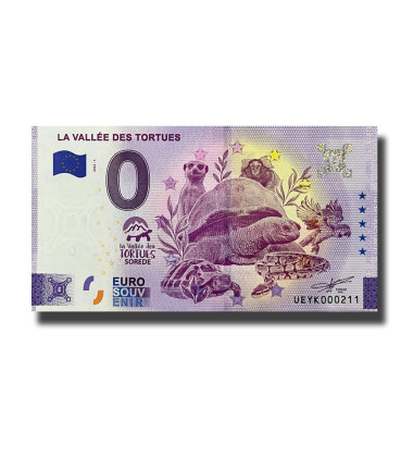 0 Euro Souvenir Banknote La Vallee Des Tortues France UEYK 2022-1