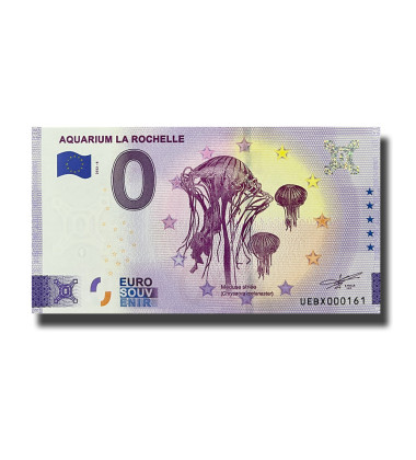 0 Euro Souvenir Banknote Aquarium La Rochelle France UEBX 2022-6