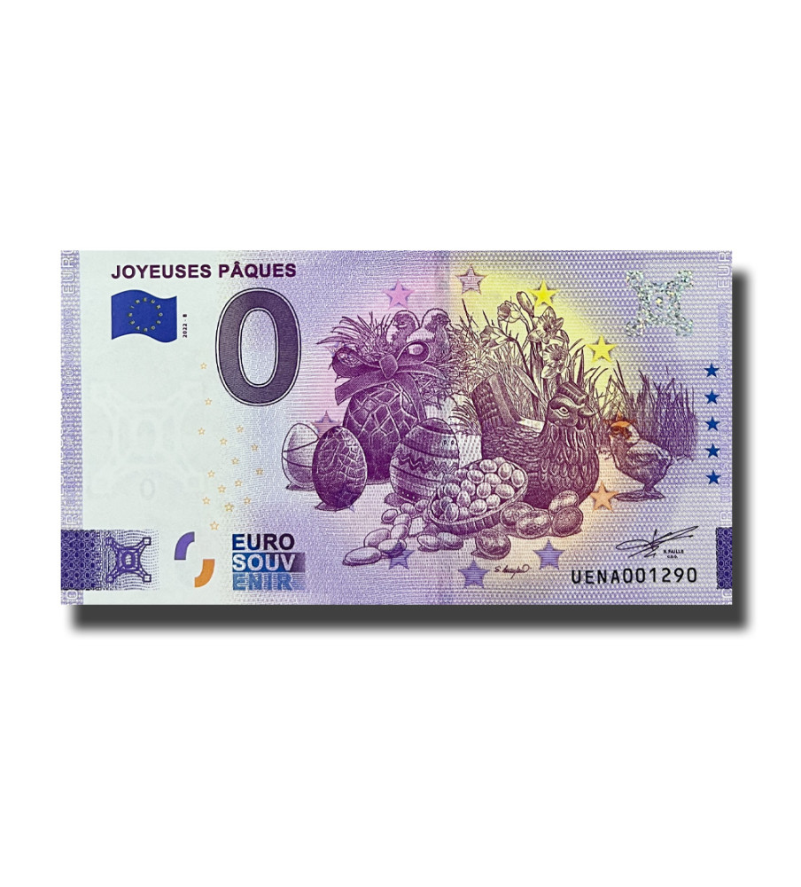 0 Euro Souvenir Banknote Joyeuses Paques France UENA 2022-8