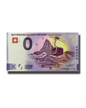 Anniversary 0 Euro Souvenir Banknote Matterhorn Glacier Paradise Switzerland CHAX