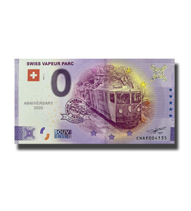 Anniversary 0 Euro Souvenir Banknote Swiss Vapeur Parc CHAF 2022-3