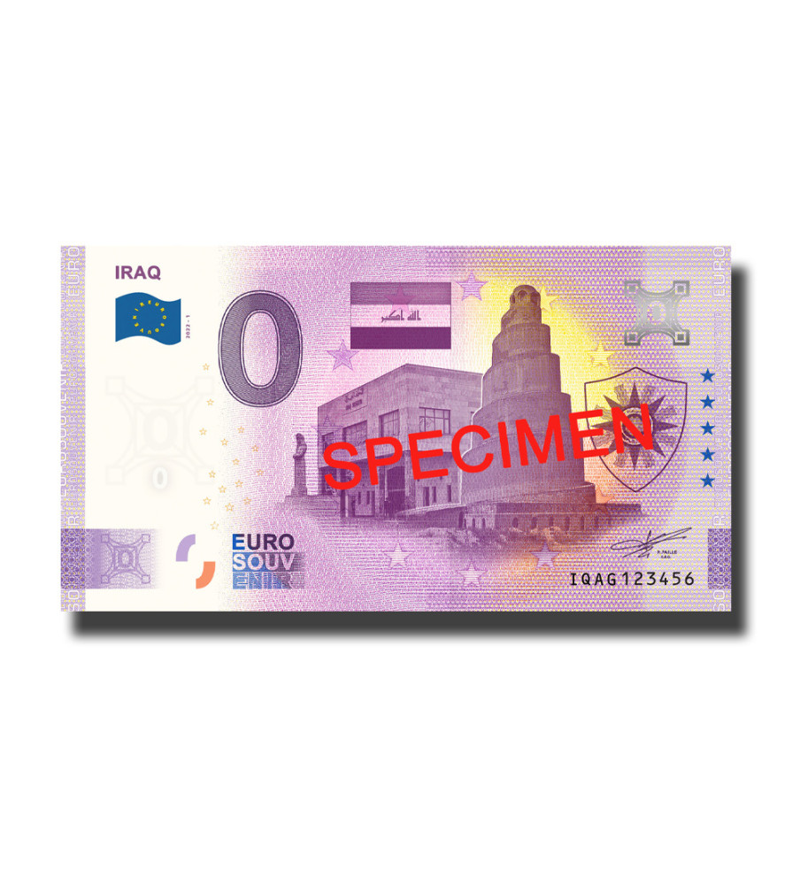 0 Euro Souvenir Banknote Specimen Iraq IQAG 2022-1