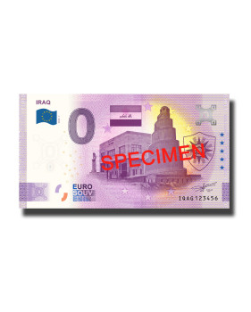 0 Euro Souvenir Banknote Specimen Iraq IQAG 2022-1