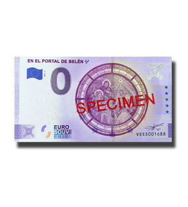 0 Euro Souvenir Banknote En El Portal De Belen Specimen Spain VEES 2021-2