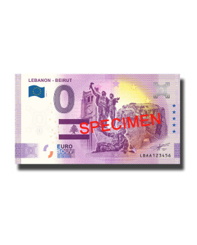 0 Euro Souvenir Banknote Lebanon Beirut Specimen Lebanon LBAA 2022-1