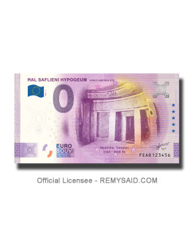 0 Euro Souvenir Banknote Hal Saflieni Hypogeum Malta FEAR 2022-2
