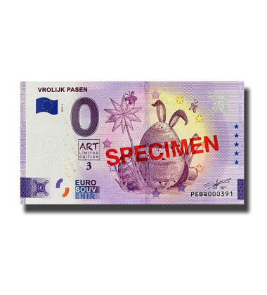 0 Euro Souvenir Banknote SPECIMEN Netherlands PEBQ 2022-1