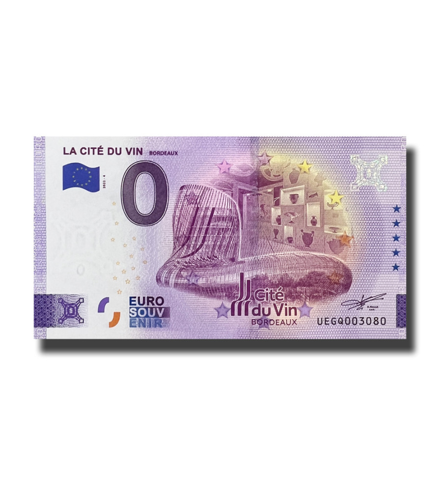 0 Euro Souvenir Banknote La Cite Du Vin France UEGQ 2022-4