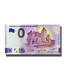 0 Euro Souvenir Banknote Chateau & Jardins Des Milandes France UEQL 2022-1