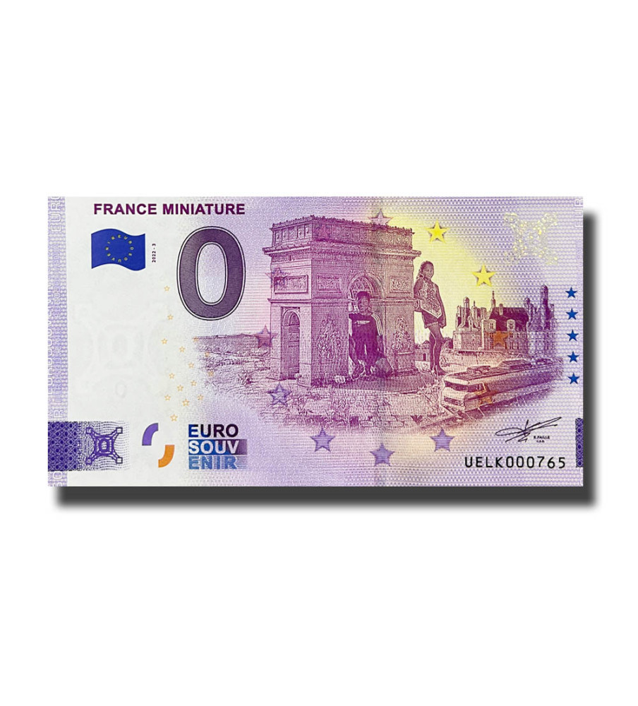 0 Euro Souvenir Banknote Miniature France UELK 2022-3