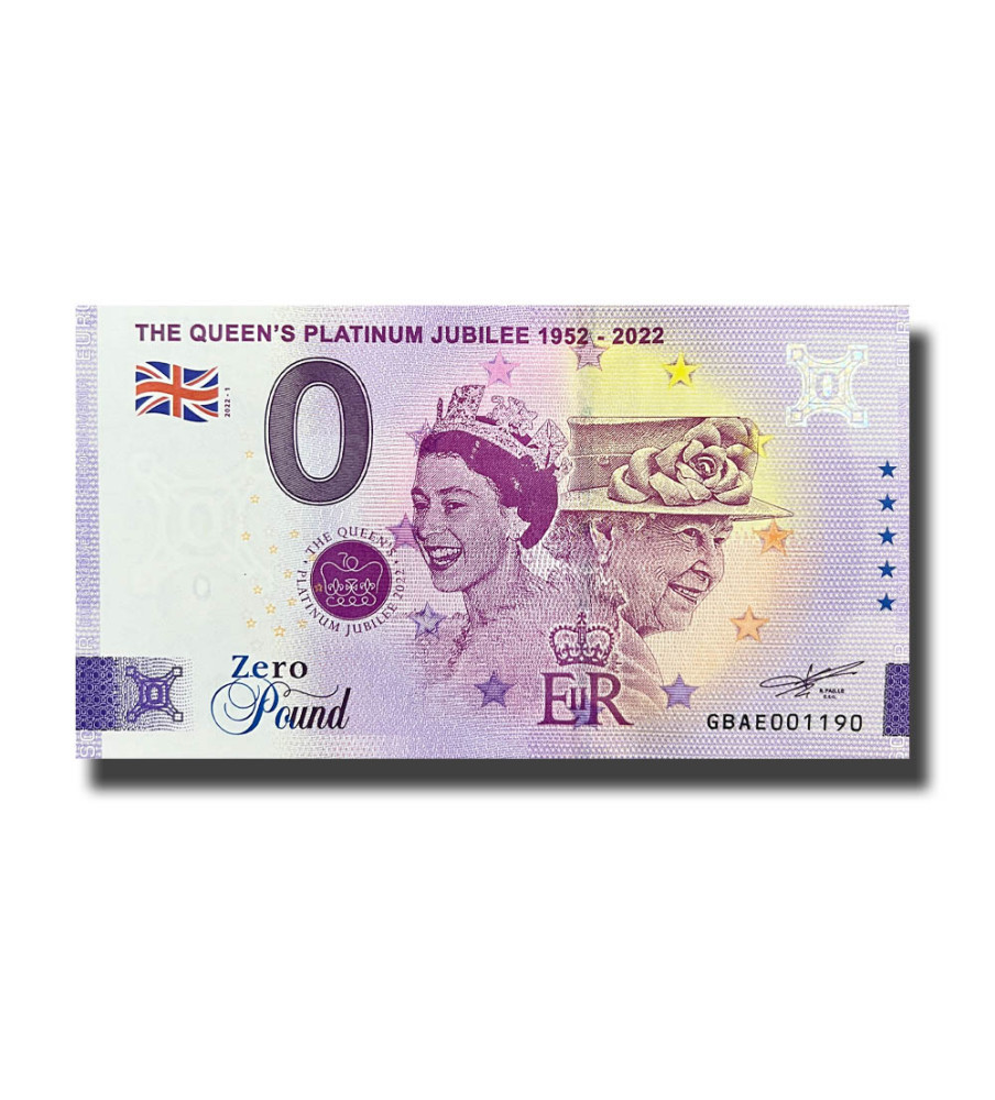 0 Pound Souvenir Banknote Queens Platinum Jubilee 1952-2002 GBAE 2022-1