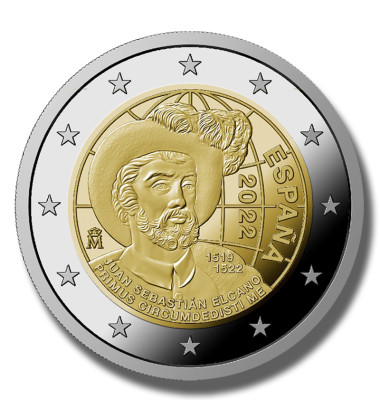 2022 Spain Circumnavigation - Elcano 2 Euro Coin