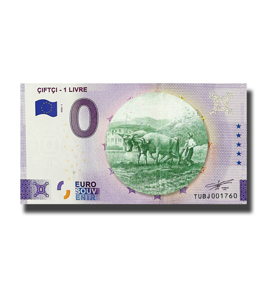 0 Euro Souvenir Banknote CIFTCI - 1 LIVRE COLOUR Turkey TUBJ 2022-1