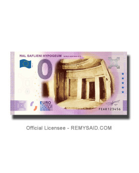 0 Euro Souvenir Banknote Hal Saflieni Hypogeum Colour Malta FEAR 2022-2