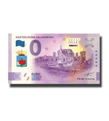 0 Euro souvenir Banknote Kasteelruine Valkenburg Colour Netherlands PEAB 2022-2