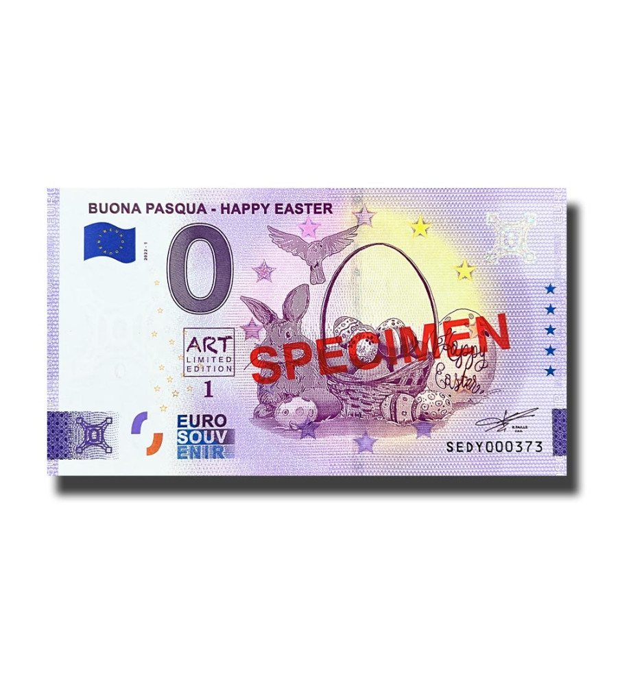 0 Euro Souvenir Banknote Buona Pasqua Happy Easter Specimen Italy SEDY 2022-1