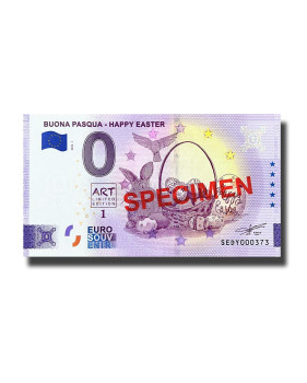 0 Euro Souvenir Banknote Buona Pasqua Happy Easter Specimen Italy SEDY 2022-1