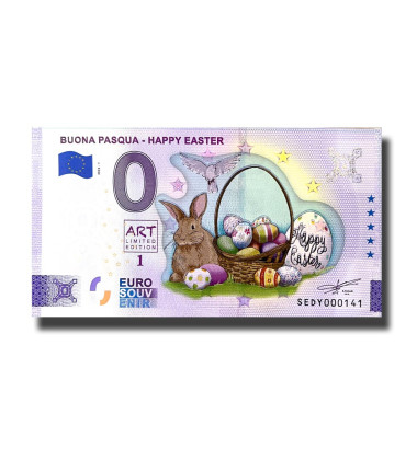 0 Euro Souvenir Banknote Buona Pasqua Happy Easter Colour Italy SEDY 2022-1